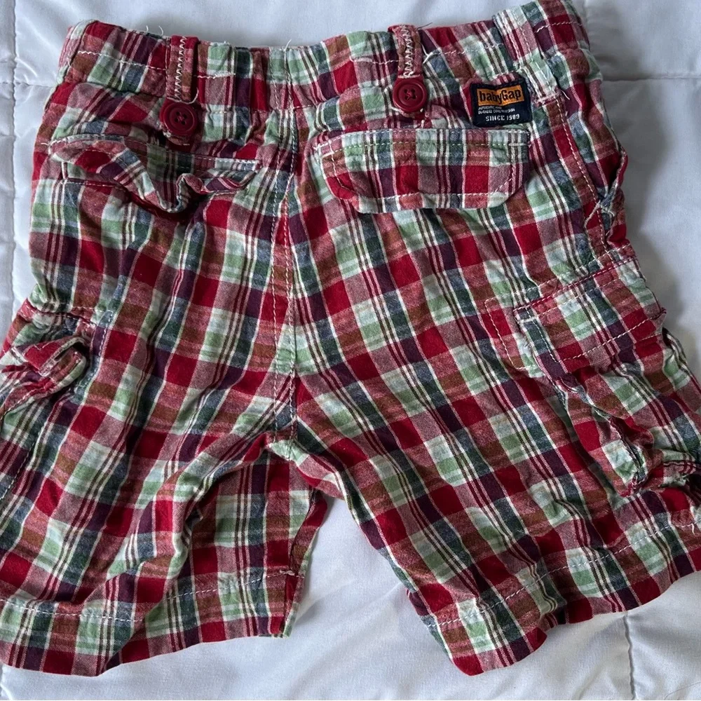 Gap Plaid Cotton Shorts Cargo Style Baby Boy